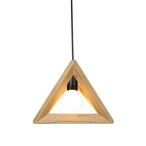 Stoex Suspension Design Triangle en Bois 32cm 110-220V Corde Ajustable-Luminaire Suspension Salle à Manger