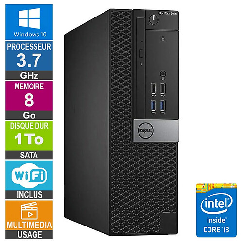 PC Dell Optiplex 5040 SFF i3-6100 3.70GHz 8Go/1To Wifi W10 · Reconditionné