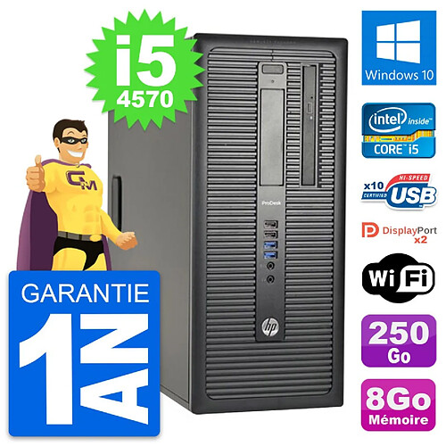 PC Tour HP ProDesk 600 G1 Intel i5-4570 RAM 8Go Disque Dur 250Go Windows 10 Wifi · Occasion