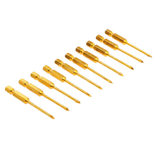 10 Pièces Croix Hex Tige En Céramique Tuile En Verre Drill Bits Rapide Bit Set 4mm