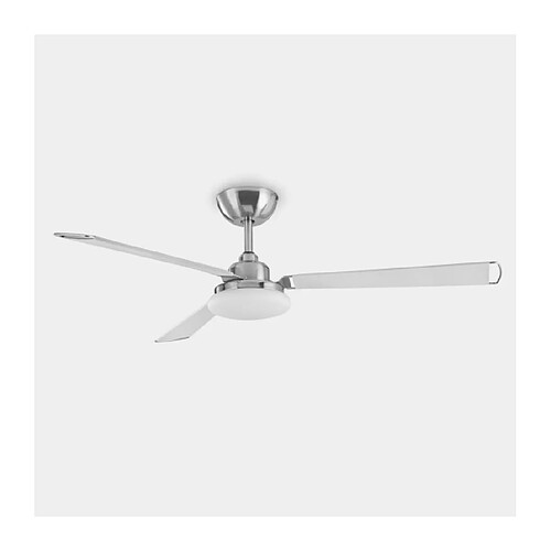 Leds C4 Plafonnier ventilateur Calima Verre,acier Nickel satiné,sablé 32,5 Cm