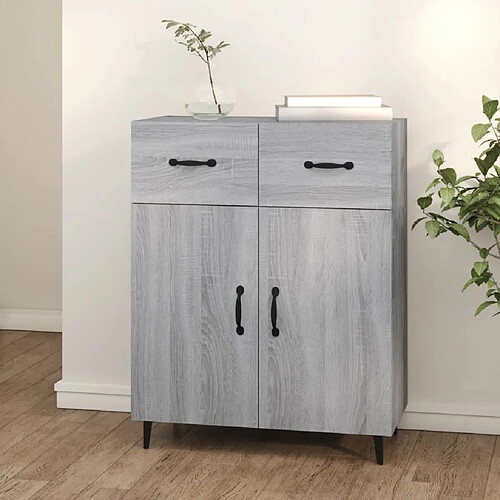 vidaXL Buffet sonoma gris 69,5x34x90 cm bois d'ingénierie