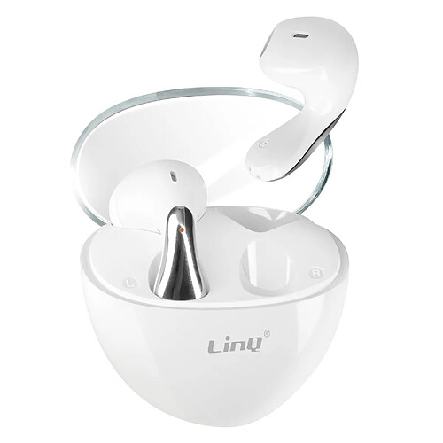 LinQ Écouteurs Bluetooth Intra-auriculaires Design Goutte D'eau et Boîtier Blanc