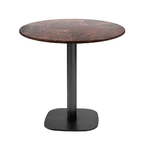 Restootab Table Ø70cm - modèle Round rouille roc