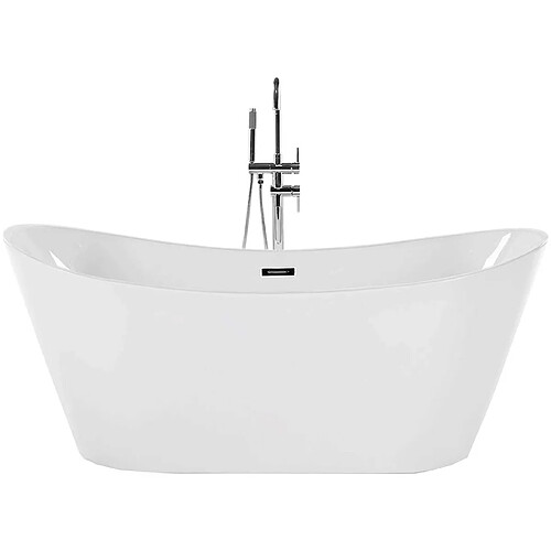 Beliani Baignoire îlot blanche 150 x 75 cm ANTIGUA