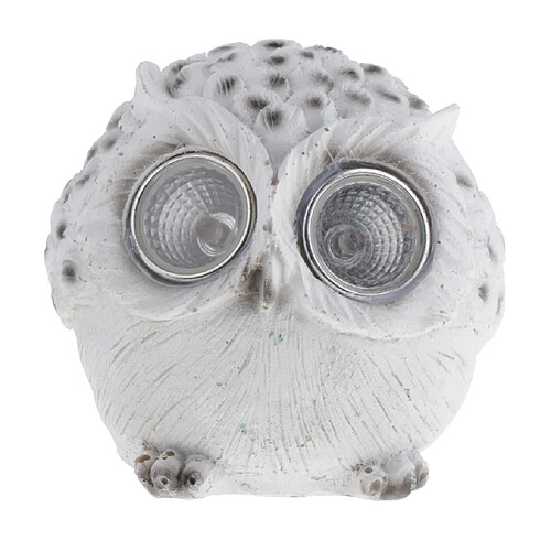 Résine Animal Statue Jardin Jardin Solaire Actif Solaire Hibou Blanc