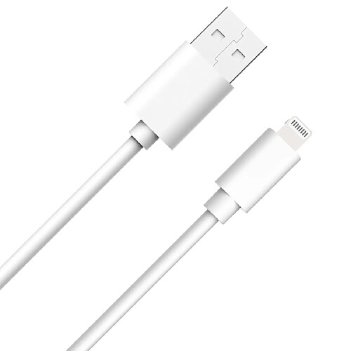 WOW Câble USB A/Lightning 1m - 2.4A Blanc