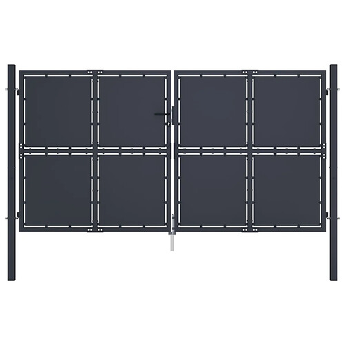 vidaXL Portail de jardin Acier 300x150 cm Anthracite