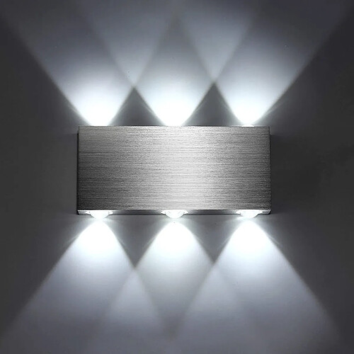 Stoex 6W Applique Murale LED Intérieur Moderne Lampe Murale Carré Up Down en Aluminium Eclairage Décoration Lumière pour Chambre a Coucher Bureau Lit Couloir Salon Hôtel Bar ( Blanc froid )