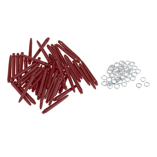 50x Arbres De Fléchettes 2BA Accessoires De Fléchettes Avec Anneaux De Protection 27 Mm Rouge