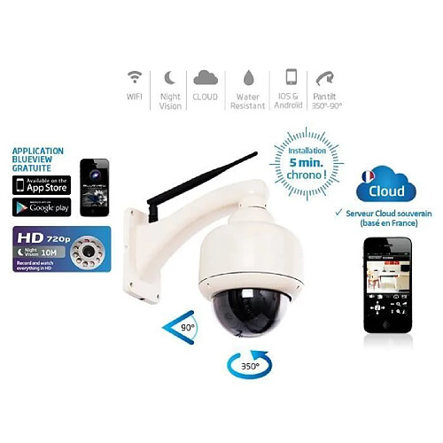 HTBE® Caméra IP HD Cloud Extérieure rotative