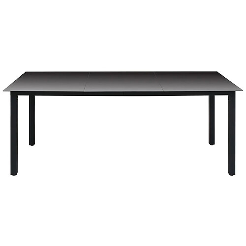 Maison Chic Table de jardin | Table d'extérieur Noir 190 x 90 x 74 cm Aluminium et verre -GKD33337