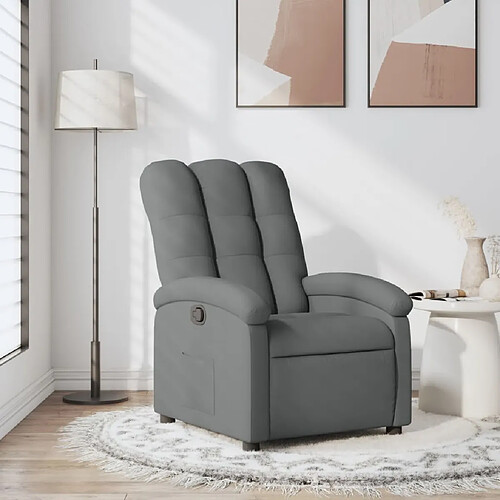 Maison Chic Fauteuil inclinable,Fauteuil luxe de relaxation Gris foncé Tissu -MN16195