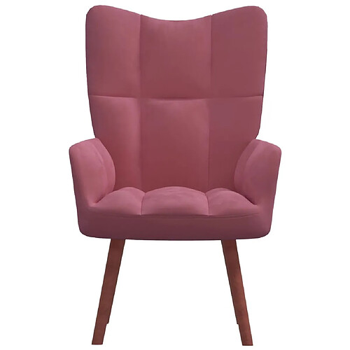 Maison Chic Chaise de relaxation | Fauteuil relax Rose Velours -GKD45898