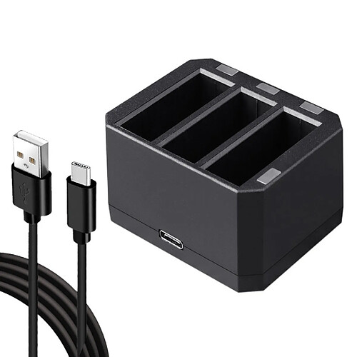 Wewoo Chargeur de piles USB triple avec voyant lumineux pour OSMO Action Noir