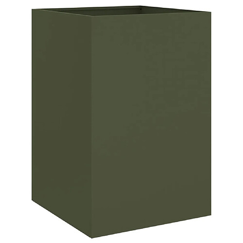 Maison Chic Jardinière,Bac à fleurs - pot de fleur vert olive 52x48x75 cm acier laminé à froid -GKD70224