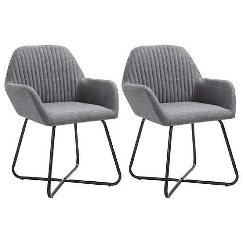 Decoshop26 Lot de 2 chaises de salle à manger cuisine design moderne tissu gris foncé CDS020541