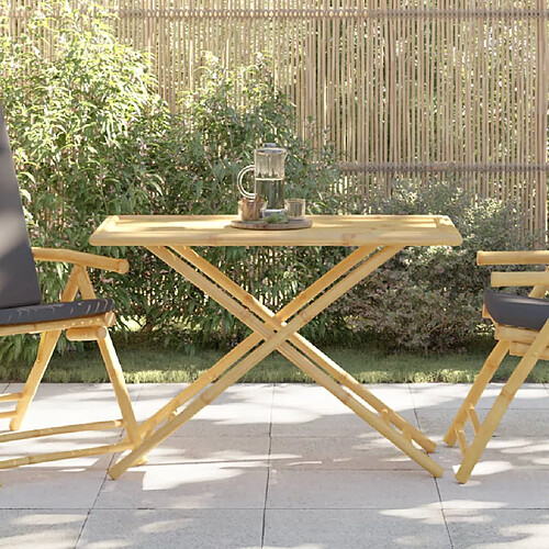 vidaXL Table de jardin pliable 110x55x75 cm bambou