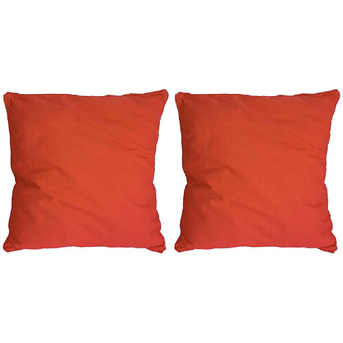 Jardindeco Coussin en coton coloré Salsa 45 cm (Lot de 2) orange.