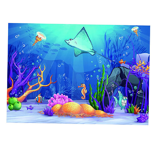 Affiche de fond d'aquarium en PVC Fish Tank Undersea Coral u0026 Fish Backdrop S