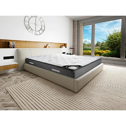 Vente-Unique Matelas 180 x 200 cm ressorts ensachés 7 zones et mémoire de forme ép.28cm - MARANI de YSMÉE