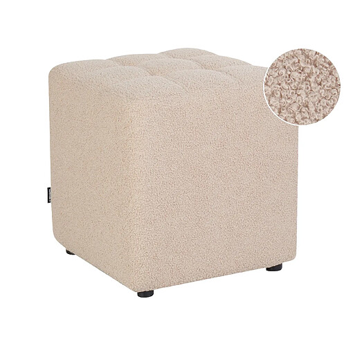 Beliani Pouf en tissu bouclé beige KANSAS