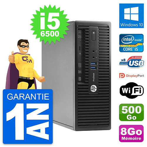 PC HP ProDesk 400 G3 SFF Intel i5-6500 RAM 8Go Disque Dur 500Go Windows 10 Wifi · Occasion