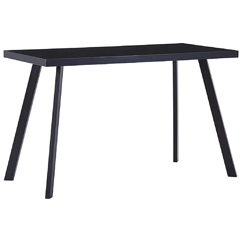 vidaXL Table à manger Noir 120x60x75 cm Verre trempé