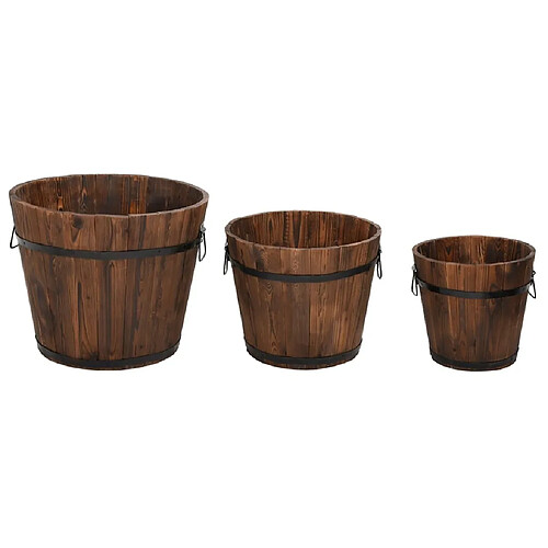 Maison Chic Ensemble de 3 Jardinière,Bac à fleurs - pot de fleur godet bois massif de sapin -GKD79630