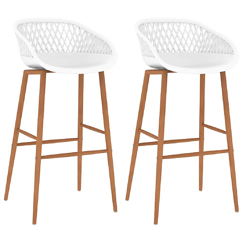 vidaXL Chaises de bar lot de 2 blanc