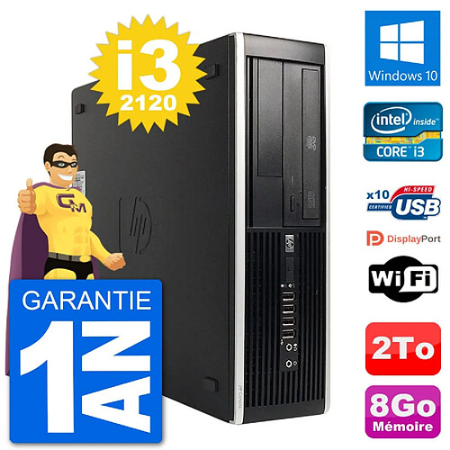 PC HP Compaq 6200 Pro SFF Intel i3-2120 RAM 8Go Disque Dur 2To Windows 10 Wifi · Occasion