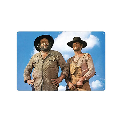 BLECHWAREN FABRIK BRAUNSCHWEIG Bud Spencer & Terence Hill - Panneau métal Blue Sky 20 x 30 cm