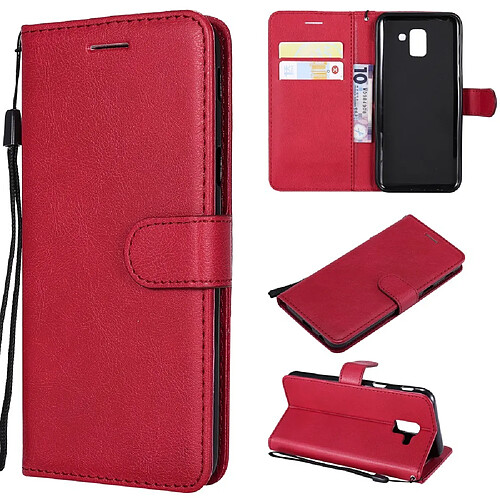 Etui en PU rouge pour votre Samsung Galaxy J6 (2018)