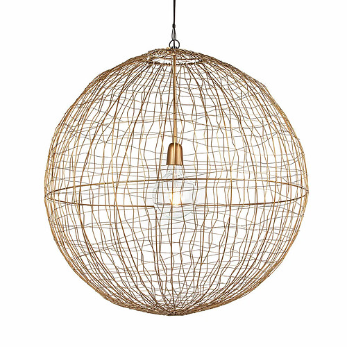 Suspension Thai Natura Doré fils de fer 40 W 70 x 70 x 70 cm