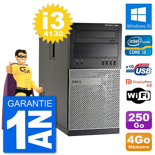 PC Tour Dell 7020 Intel Core i3-4130 RAM 4Go Disque Dur 250Go Windows 10 Wifi · Occasion