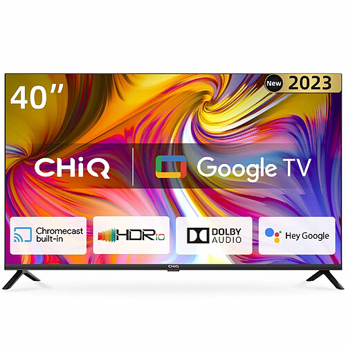 CHIQ L40H7G 40 Pouces, Smart TV, Full HD 1080P, Slim Design, Google TV, Google Assistant, HDR10&HLG, Dolby Audio