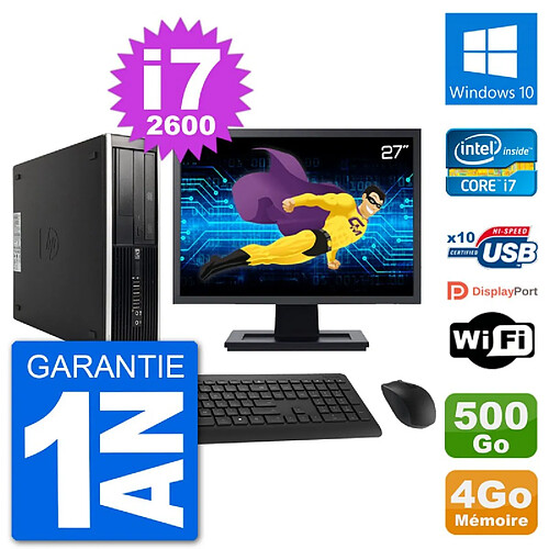 PC HP Compaq 6200 Pro SFF Ecran 27" i7-2600 RAM 4Go Disque 500Go Windows 10 Wifi · Occasion