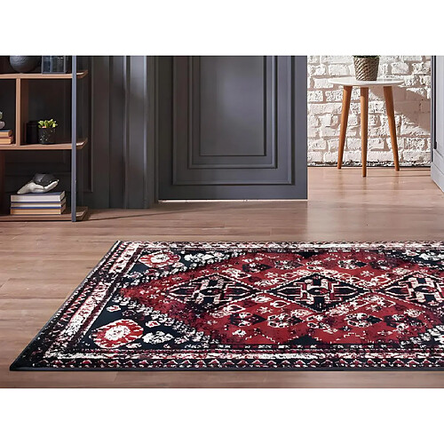 Vente-Unique Tapis oriental vintage - 160 x 230 cm - Rouge et noir - SYLHET