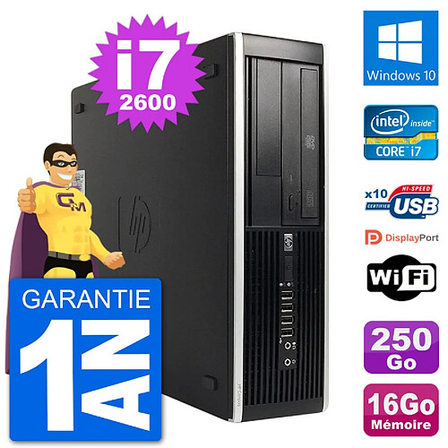 PC HP Compaq 6200 Pro SFF Intel i7-2600 RAM 16Go Disque 250Go Windows 10 Wifi · Occasion