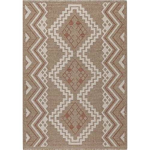 Jardindeco Tapis intérieur extérieur aspect jute terracotta Tijuana 9054 180 x 67 cm.