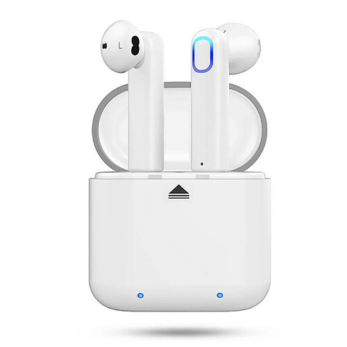 Chrono Casque sans fil Bluetooth, Bluetooth 5.0, suppression du bruit avec microphone intégré, blanc