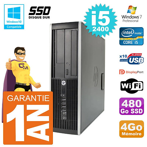 PC HP 6200 SFF Intel i5-2400 RAM 4Go SSD 480Go Graveur DVD Wifi W7 · Occasion