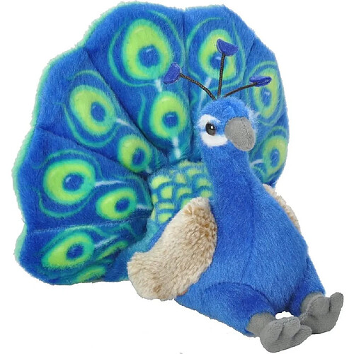 Wild Republic peluche CK-Mini Paon de 20 cm bleu