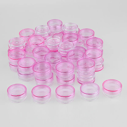 50 Pièces 3g Pot En Plastique Pots Lotion Crème échantillon Récipient Vide Rose