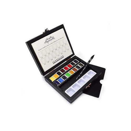 Raphael Coffret bois 16 demi-godets - La Petite Aquarelle