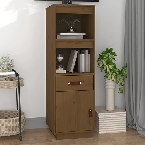 Maison Chic Buffet,Meuble de Rangement,commode pour salon,Cuisine Marron miel 34x40x108,5 cm Bois massif de pin -MN11294