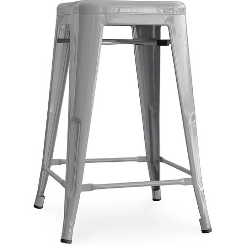 ICONIK INTERIOR Tabouret de bar - Design industriel - 60cm - Nouvelle édition - Stylix Gris clair