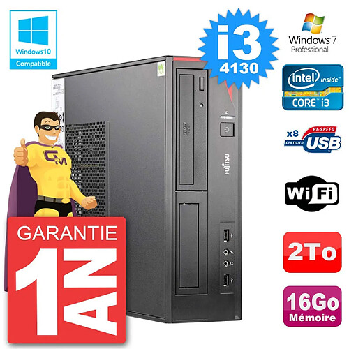 PC Fujitsu Esprimo E520 DT i3-4130 RAM 16Go Disque Dur 2To Graveur DVD Wifi W7 · Occasion