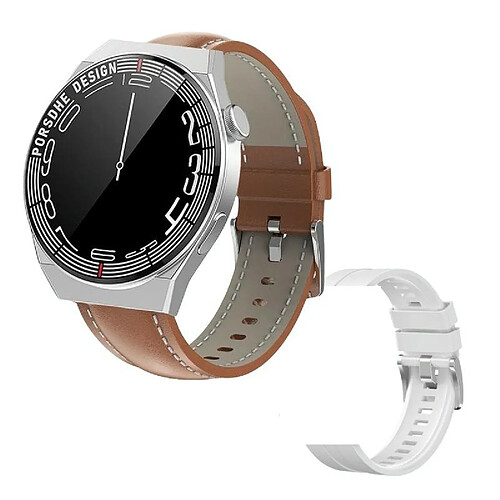 Yonis Montre Connectée Santé Bluetooth NFC Cuir Marron