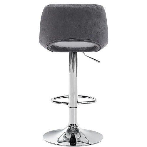 Non Lot de 2 tabourets de bar Camden velours chrome